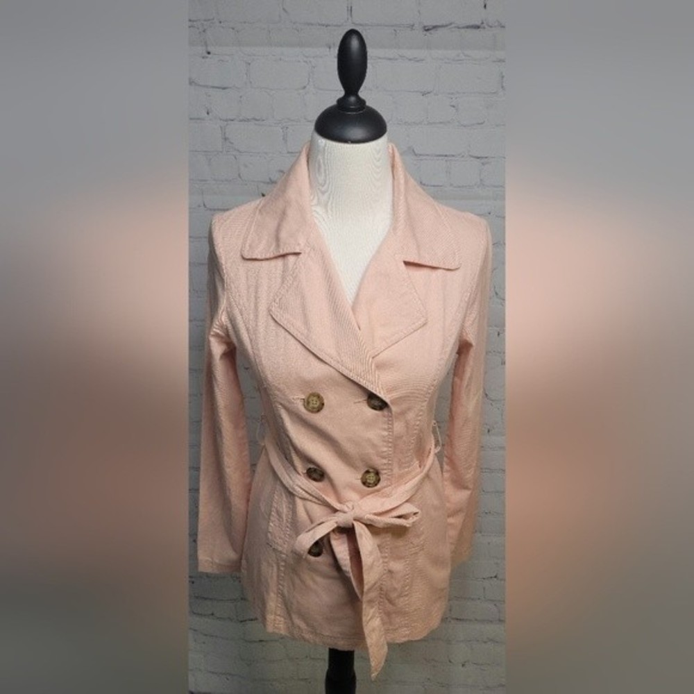 Forever 21 Essentials Pea Coat Style Coat, size Sm 100% Cotton in a Peach Color